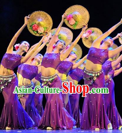 Traditional Chinese Yunnan Dance Costumes Complete Set