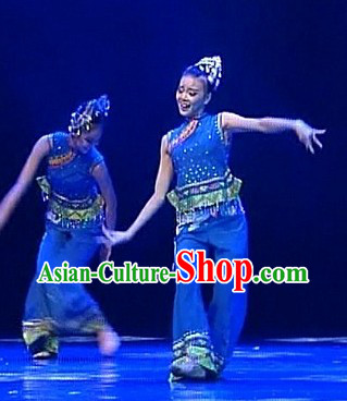Traditional Chinese Folk Dance Costumes Complete Set
