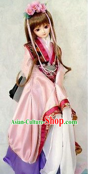 Chinese COS Ancient Costumes and Headdress Complete Set