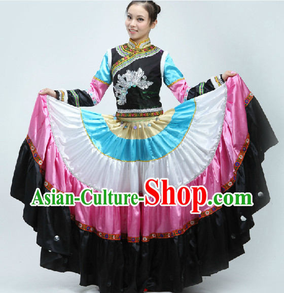 Yi Ethnic Minority Dance Costumes Clothes