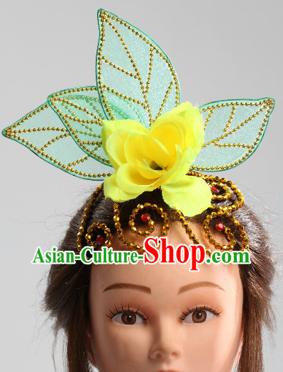 Traditional Chinese Green Leaf Folk Dance Headpiece