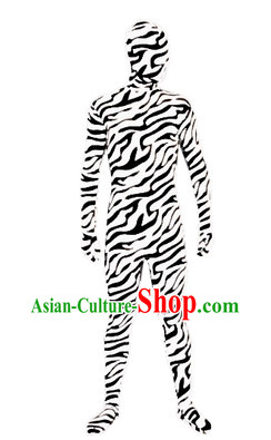 Zebra Full Body Tight Dress Dance Costumes Lycra Spandex Bodysuit