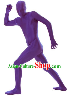 Purple Full Body Tight Dress Costumes