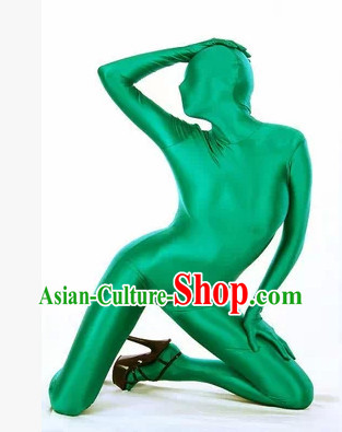 Green Full Body Tight Dress Dance Costume Lycra Spandex Bodysuit