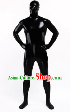 Black Full Body Tight Dress Dance Costume Lycra Spandex Bodysuit
