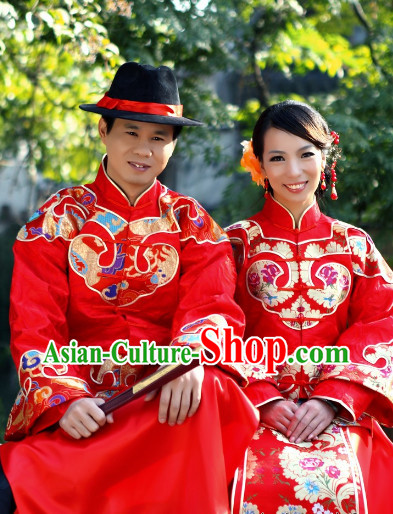 Happy Marriage Wedding Blouse, Skirt and Hat for Men and Women