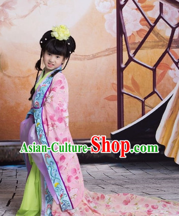 China Imperial Princess Long Tail Hanfu Wedding Garment for Kids