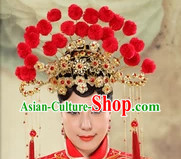 Red Wedding Headdress for Brides