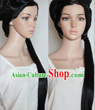 Ancient Chinese Style Cosplay Long Black Wig for Women