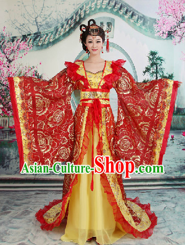 Ancient Chinese Imperial Palace Empress Clothes with Long Tail