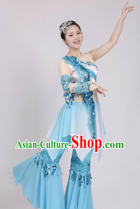 Chinese Fan Dancing Costume Complete Set