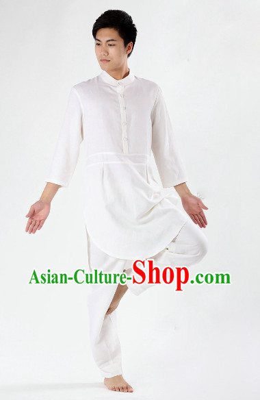 White Top Comfortable Meditation Yoga Tea-making Kung Fu Outfit