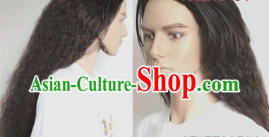 Ancient Chinese Hero Style Curly Brown Wig