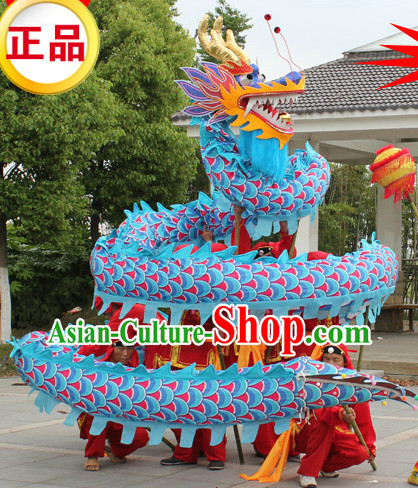 Traditional Blue Dragon Dancing Costume Complete Set