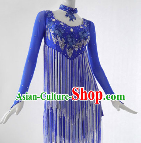 Top Professional Adult Waltz Blue Dance Costumes