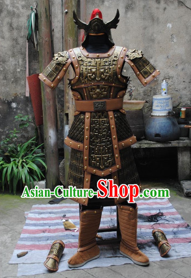 Ancient Chinese General Replica Armor Dresses and Helmet Complete Set