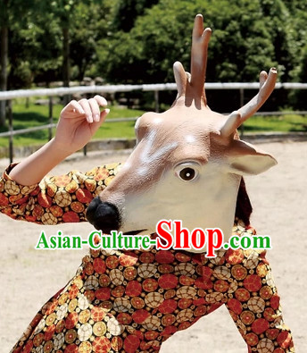 Stage Performance Spotted Deer Head Mask
