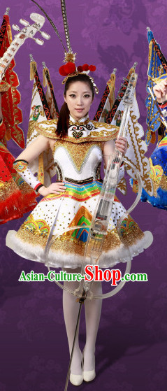 White Crystal Music Ensemble Stage Performance Peking Opera Style Costumes
