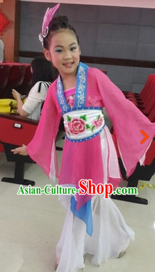 New Design Chinese Classical Dancing Costume and Headdress Complete Set for Kids