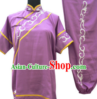 Top Short Sleeves Silk Martial Arts Nanquan Southern Fist Competition Dresses