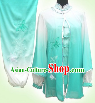 Color Transition Tai Chi Martial Arts Outfit and Cape for Women