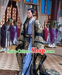 Ancient Chinese Palace Official Minister Costumes and Coronet Complete Set