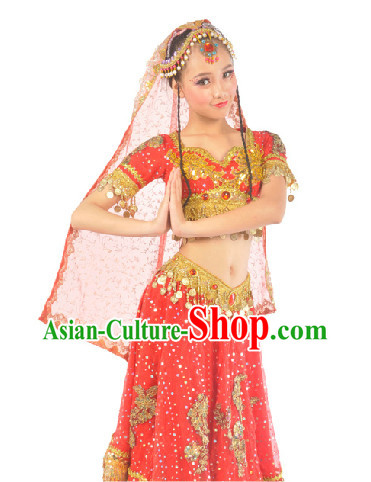 Indian Red Classical Dance Dress for Women