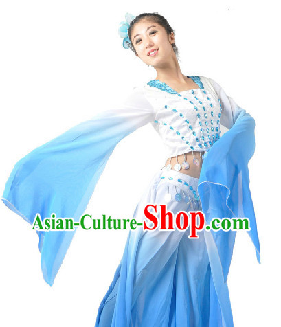 Professional Color Transition Fan Dance Wear