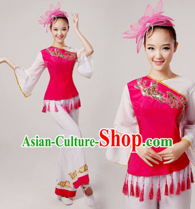 Chinese Drum Dance Costume and Hair Decorations