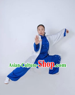 Top Blue and White Martial Arts Tai Chi Silk Clothes