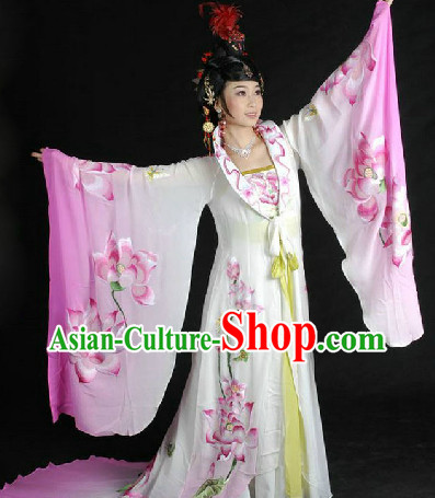 Ancient Tang Dynasty Yang Yuhuan Empress Embroidered Long Robe with Trail