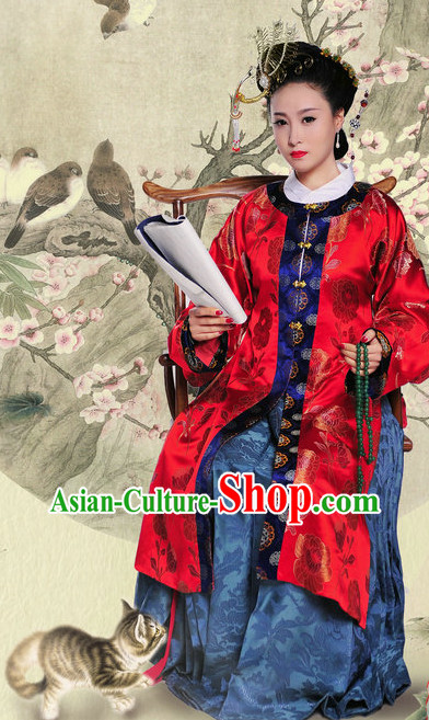 Ancient Chinese Red Wedding Dress for Women