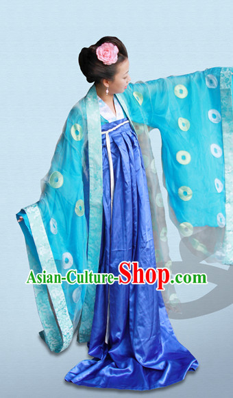 Tang Dynasty Hanfu Da Xiu Shan Ceremonial Clothing and Hair Accessories Complete Set for Women