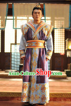 Asian Tang Dynasty Prince Clothing and Crown Complete Set