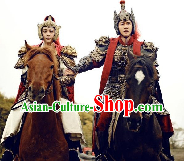 Chinese Armor Costumes and Helmets for Men and Women