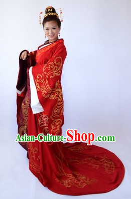 Chinese Empress Wedding Costume and Hair Accessories Complete Set