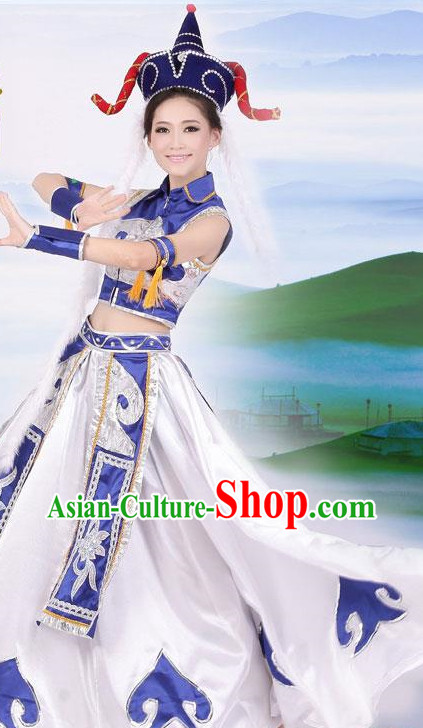 Chinese Mongolian Clothing and Hat for Women