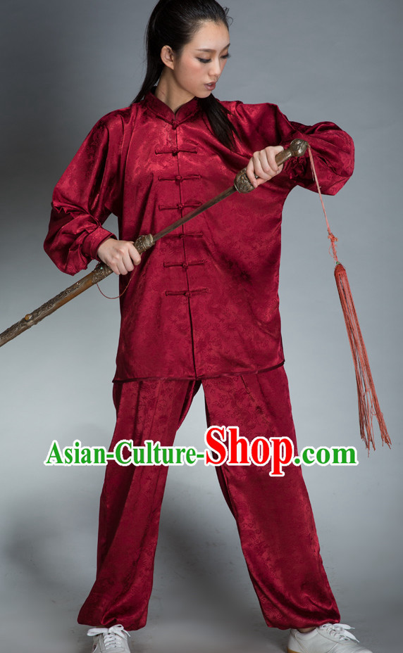 Red Traditional Martial Arts Uniforms for Women