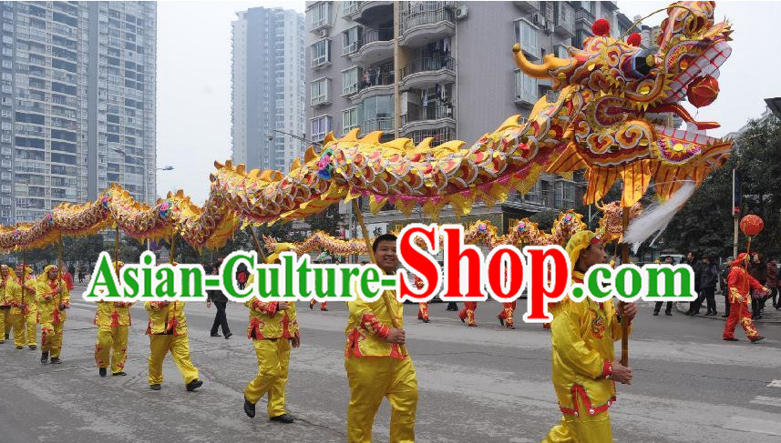 Chinese Customs Best Dragon Mascot Dance Costume Complete Set for 10 People