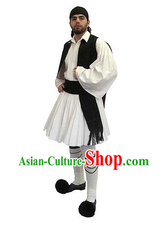 Greek Men Costumes and Hat Complete Set