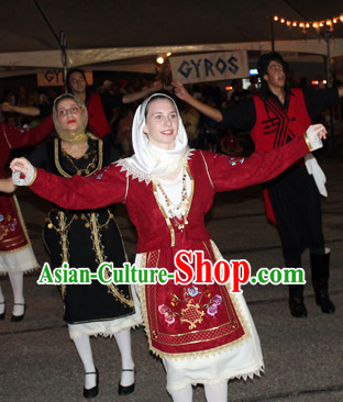 Womens Greek Dance Costumes Complete Set