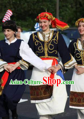 Female Greek Dance Costumes Complete Set