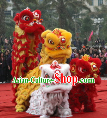 NEW 100 Percent Natural Wool Lion Dance Costumes Equipments Complete Set