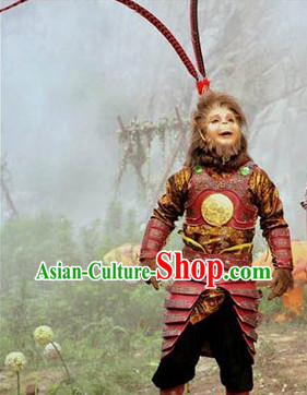Monkey King Sun Wukong Costumes and Headpieces Complete Set