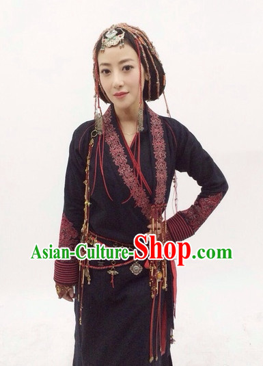 Classic Chinese Black Swordwoman Costume Complete Set