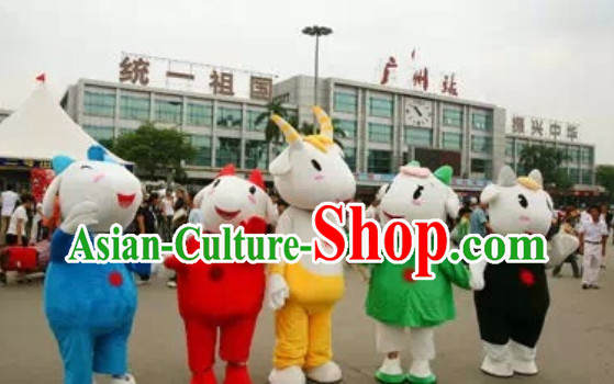 Chinese New Year Happy Sheep Mascot Costumes Complete Set