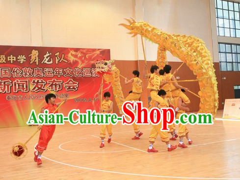 Lightweight Shinning Gold Handmade Dragon Dance Equipment Complete Set for Middle School Teenagers