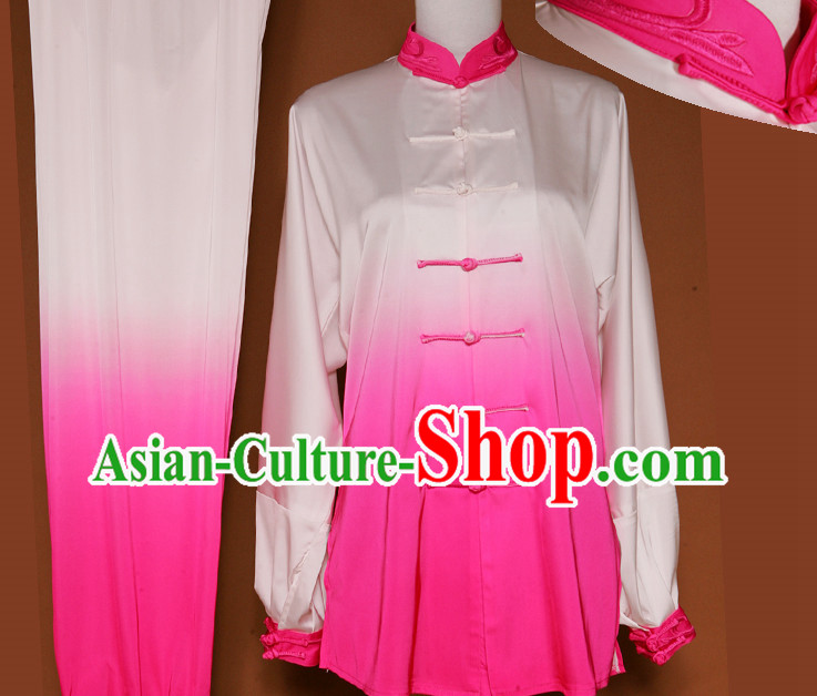 Traditional Color Transition Silk Kung Fu Costume