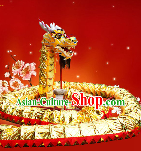 Chinese Spring Festival Gold Dragon Dance Equipments Complete Set
