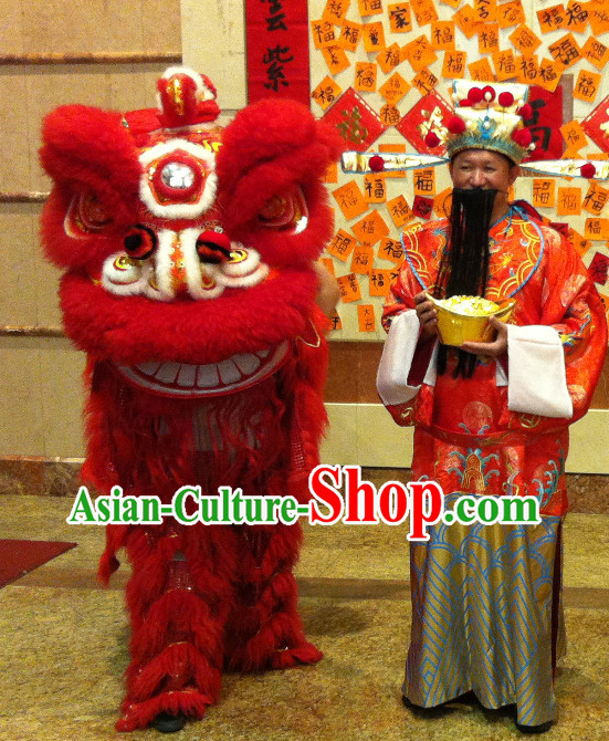 Asian Chinese Cai Shen Lion Costume Complete Set